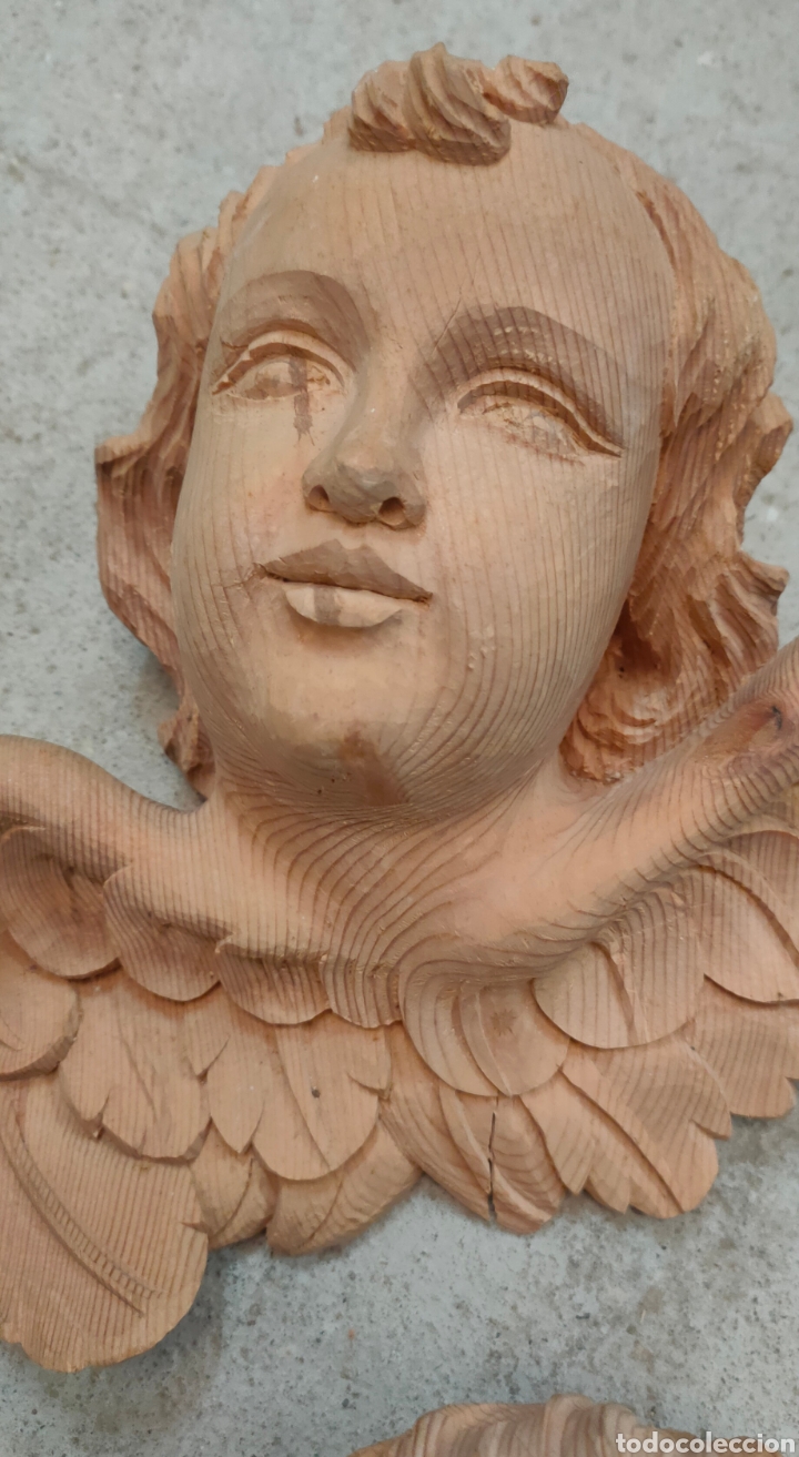 Arte: 4 Querubes de madera - Foto 2