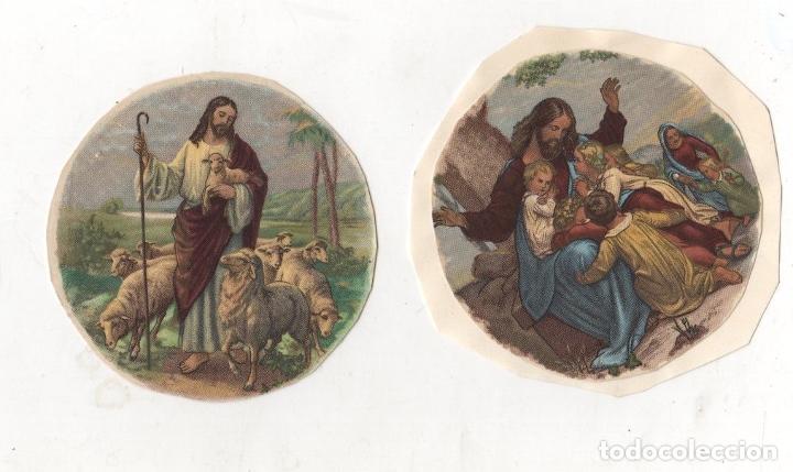 Arte: LOTE DE 2 CALCOMANIAS CON ESCENAS RELIGIOSAS - Foto 1