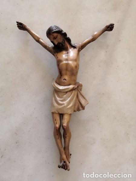 Arte: ANTIGUO CRISTO EN MADERA TALLADA S. XIX - Foto 1
