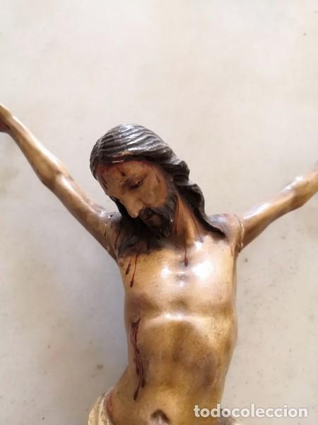 Arte: ANTIGUO CRISTO EN MADERA TALLADA S. XIX - Foto 2