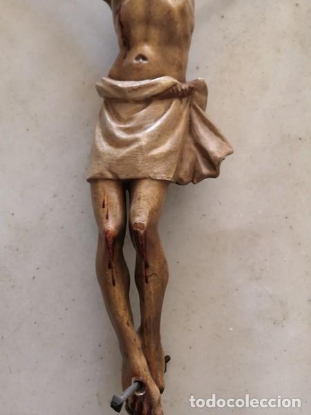 Arte: ANTIGUO CRISTO EN MADERA TALLADA S. XIX - Foto 3
