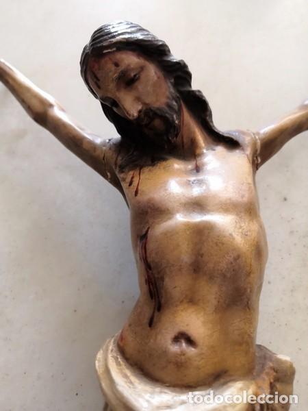 Arte: ANTIGUO CRISTO EN MADERA TALLADA S. XIX - Foto 4