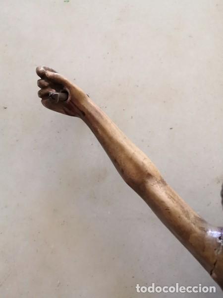 Arte: ANTIGUO CRISTO EN MADERA TALLADA S. XIX - Foto 5