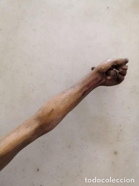 Arte: ANTIGUO CRISTO EN MADERA TALLADA S. XIX - Foto 6