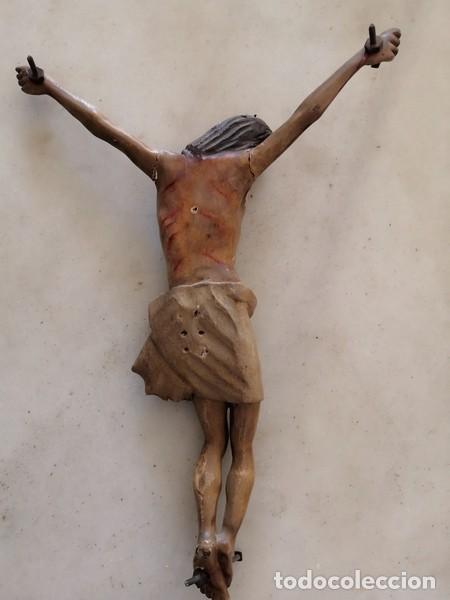 Arte: ANTIGUO CRISTO EN MADERA TALLADA S. XIX - Foto 7