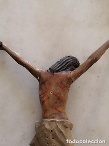 Arte: ANTIGUO CRISTO EN MADERA TALLADA S. XIX - Foto 8