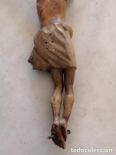Arte: ANTIGUO CRISTO EN MADERA TALLADA S. XIX - Foto 9
