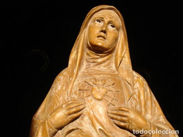Arte: TALLA DE MADERA DOLOROSA ORIGINAL PPSXX GRANDES MEDIDAS
