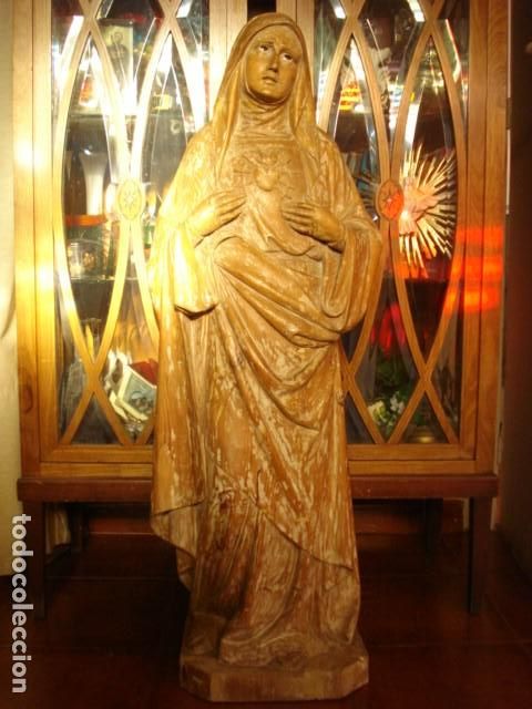 Arte: TALLA DE MADERA DOLOROSA ORIGINAL PPSXX GRANDES MEDIDAS