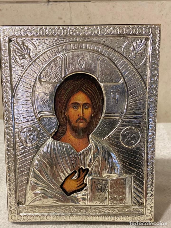 Arte: C-20. Icono Cristo en plata repujada. - Foto 1