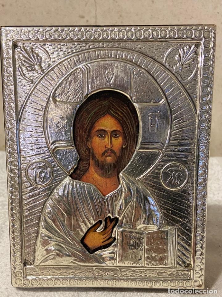 Arte: C-20. Icono Cristo en plata repujada. - Foto 3