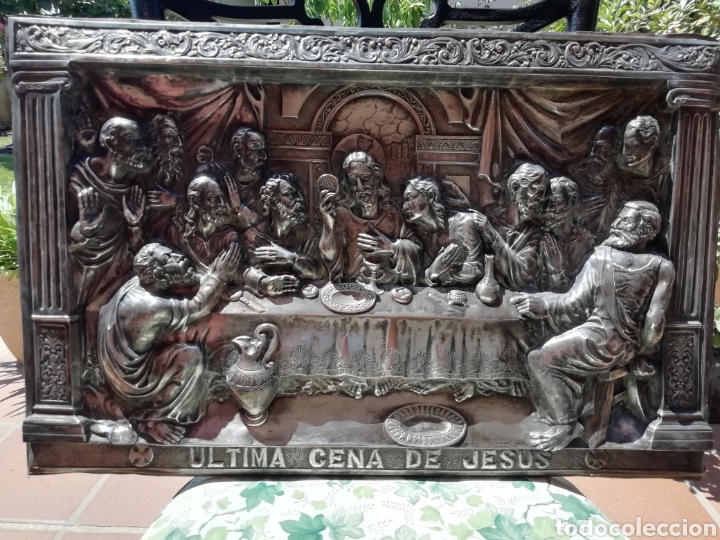 Arte: Relieve &Uacute;ltima Cena en lat&oacute;n repujado. - Foto 2