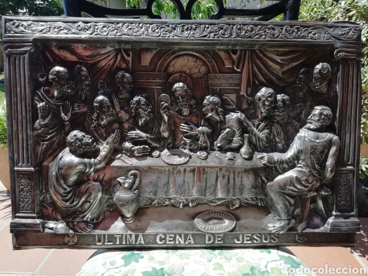 Arte: Relieve &Uacute;ltima Cena en lat&oacute;n repujado. - Foto 1