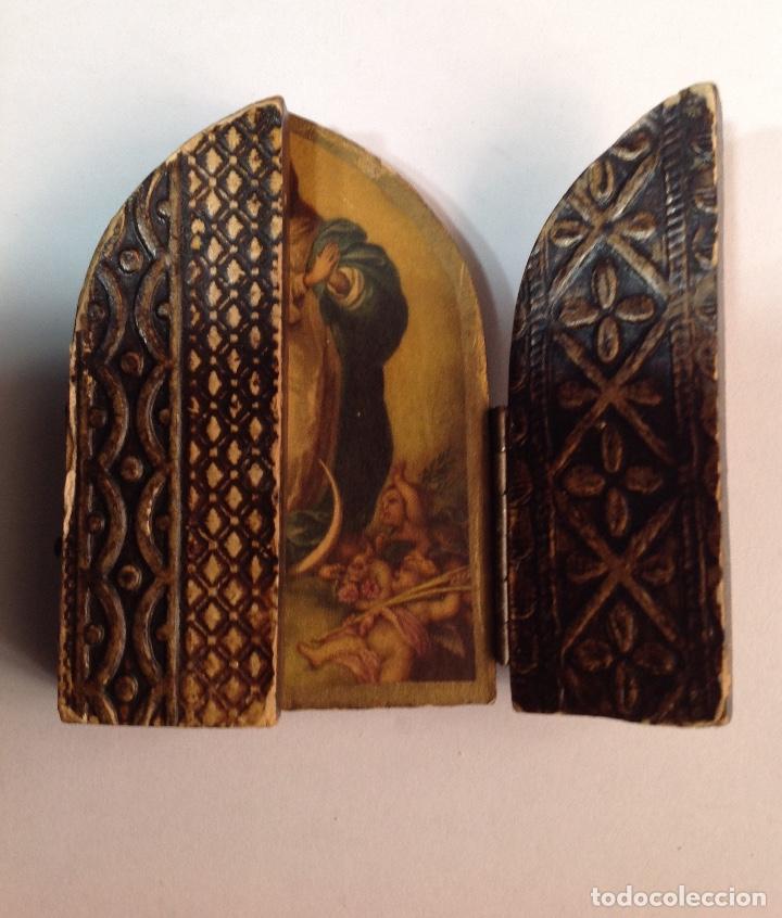 Arte: TR&Iacute;PTICO RELIGIOSO EN MADERA - Foto 5