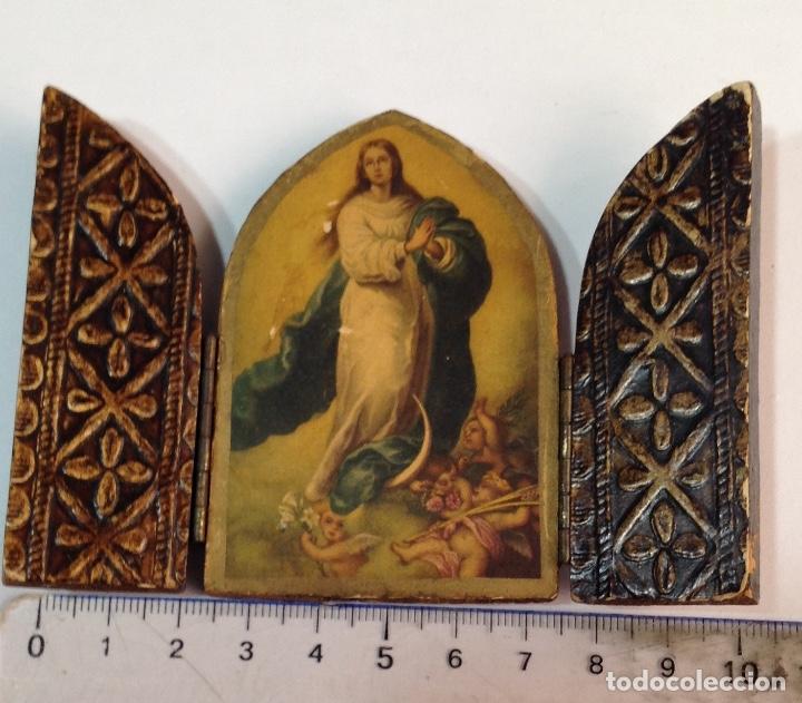 Arte: TR&Iacute;PTICO RELIGIOSO EN MADERA - Foto 12