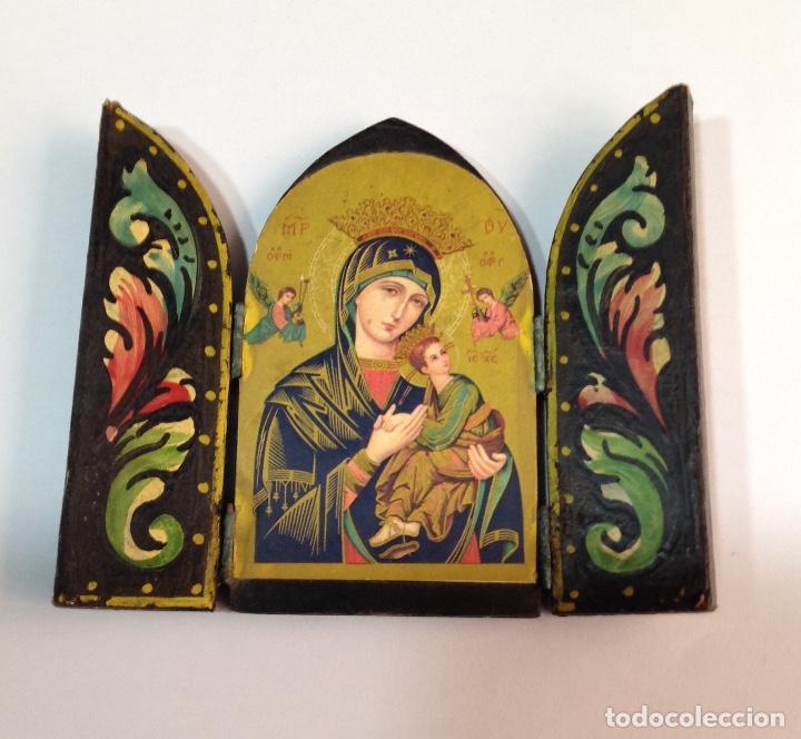Arte: TR&Iacute;PTICO RELIGIOSO EN MADERA - Foto 1