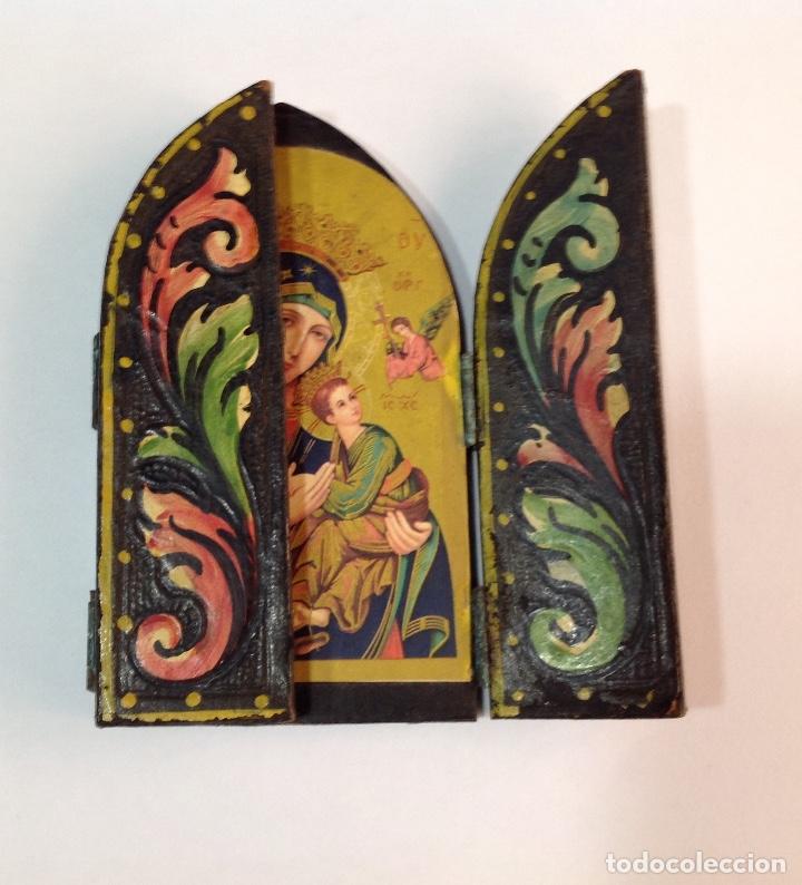 Arte: TR&Iacute;PTICO RELIGIOSO EN MADERA - Foto 4