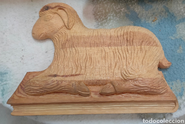 Arte: 3 Corderos de Dios de madera - Foto 1