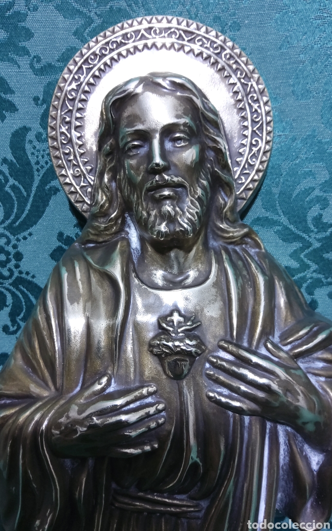 Arte: Sagrado coraz&oacute;n de Jesus en bronce - Foto 2
