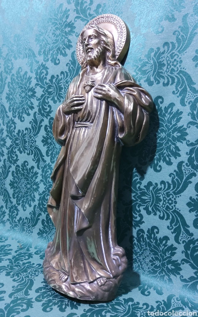 Arte: Sagrado coraz&oacute;n de Jesus en bronce - Foto 3