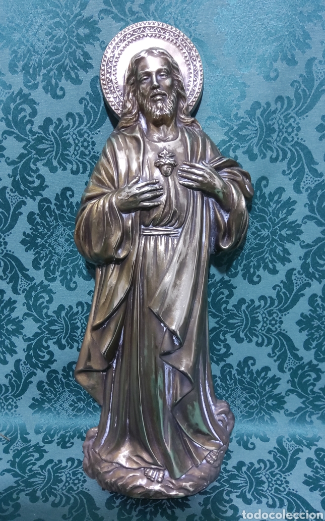 Arte: Sagrado coraz&oacute;n de Jesus en bronce - Foto 1