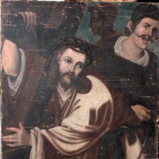 Arte: CRISTO PORTANDO LA CRUZ, ESCUELA ITALIANA DEL SIGLO XVII / XVIII. GRAN CALIDAD. 120X99CM. Lote 316410703
