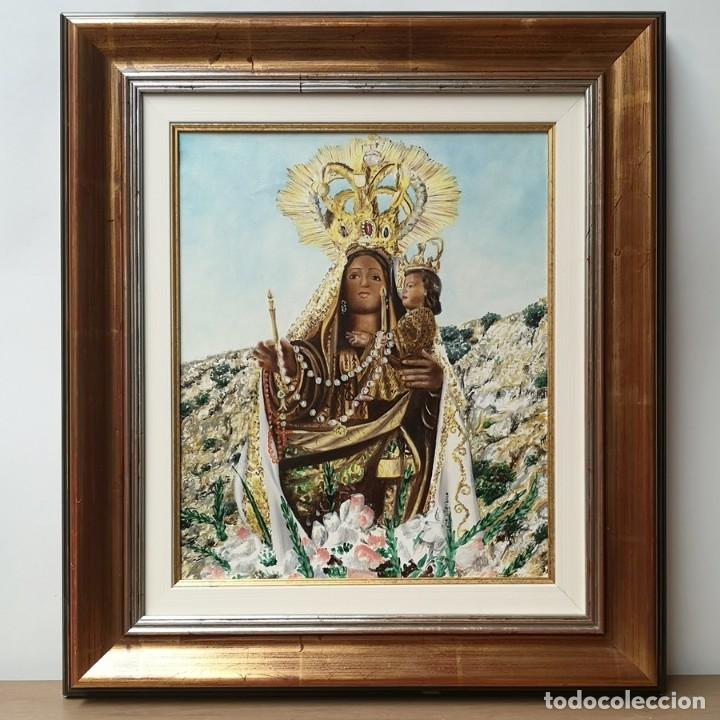 Arte: &Oacute;leo sobre Lienzo de Virgen Morena - Foto 1
