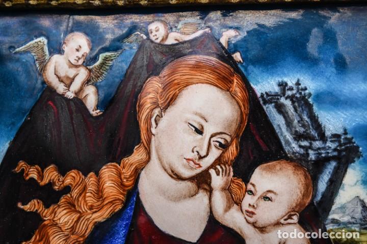 Arte: Bello e importante tr&iacute;ptico en esmalte - Foto 5