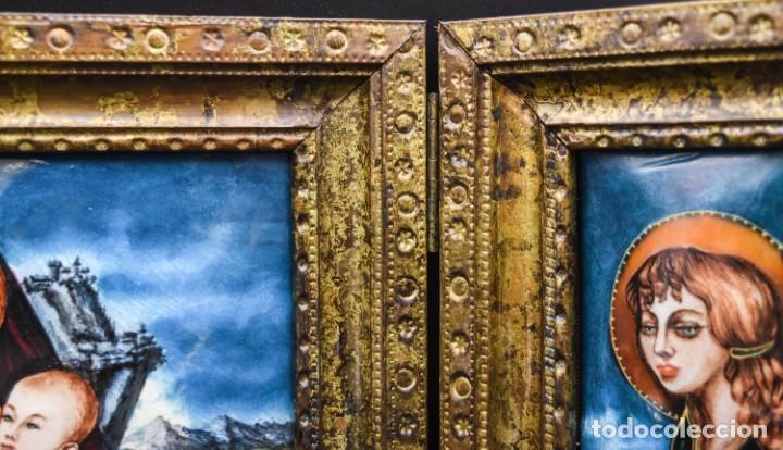 Arte: Bello e importante tr&iacute;ptico en esmalte - Foto 18