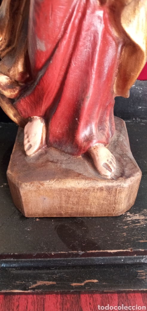 Arte: 70cm.ANTIGUA CAPILLA DE MADERA. - Foto 16