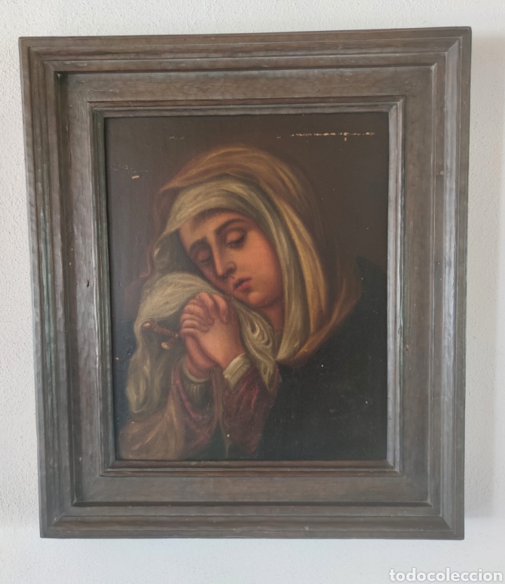Arte: OLEO SOBRE TABLA VIRGEN DOLOROSA - Foto 1