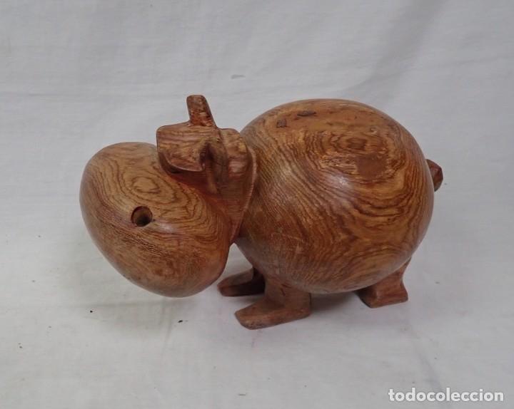 Arte: hipopotamo en madera - Foto 1