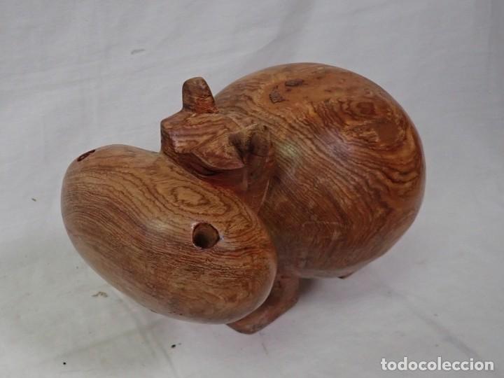 Arte: hipopotamo en madera - Foto 2