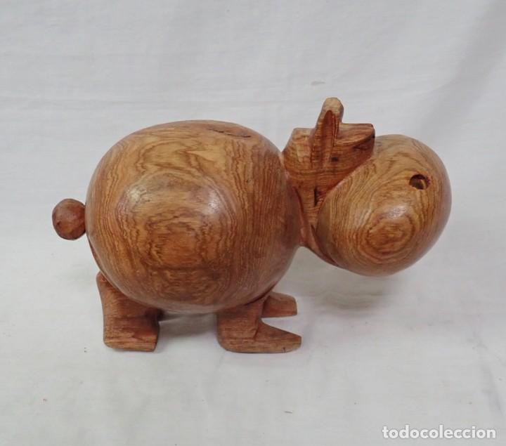 Arte: hipopotamo en madera - Foto 3