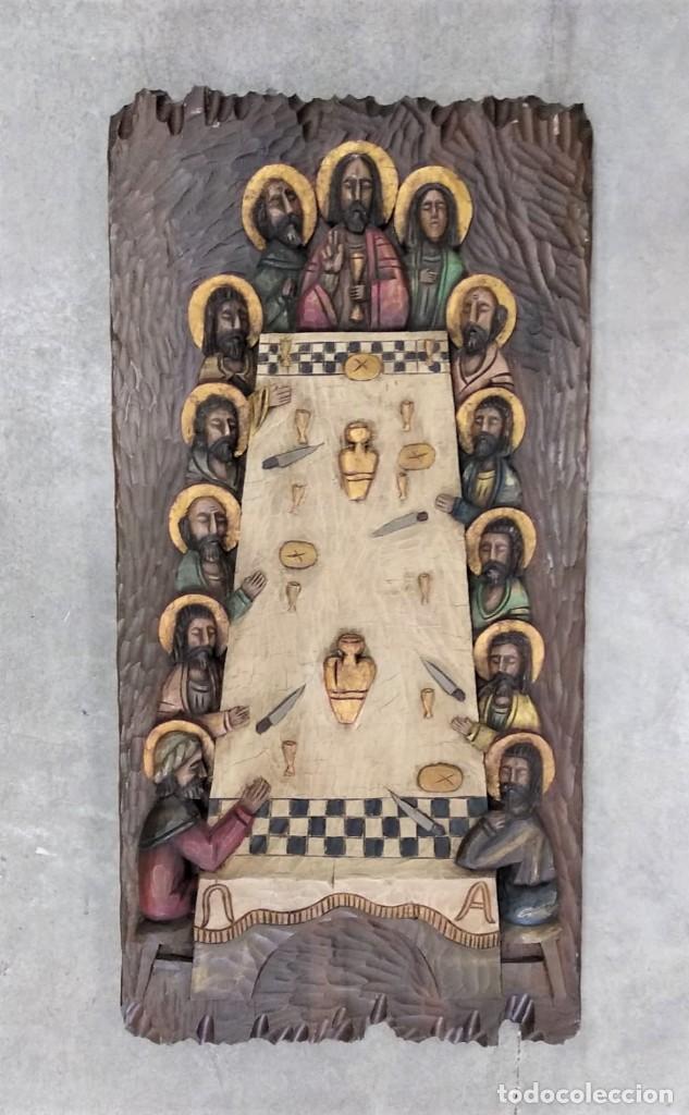 Arte: Retablo de madera tallada de La &Uacute;ltima Cena - Foto 1