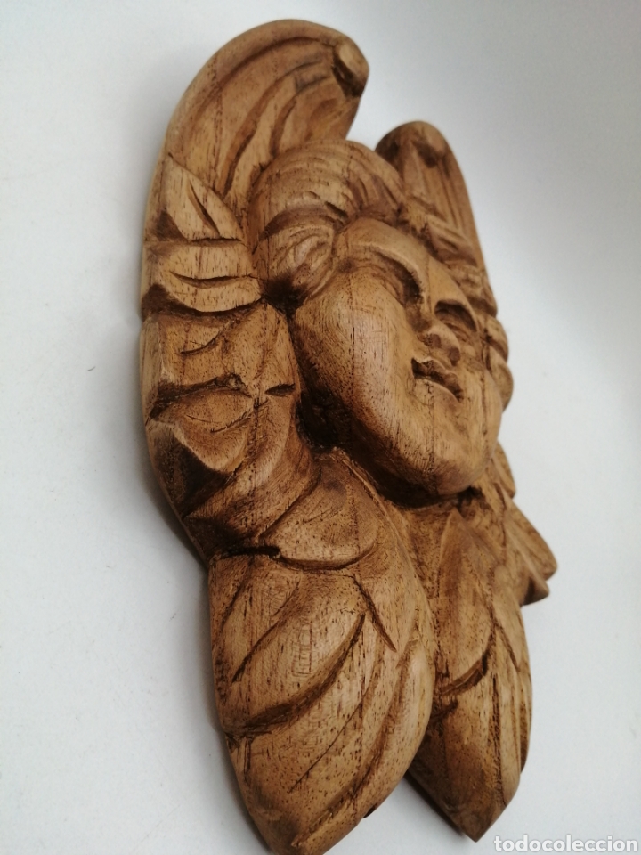 Arte: Cabeza Querub&iacute;n alado. Madera tallada - Foto 5