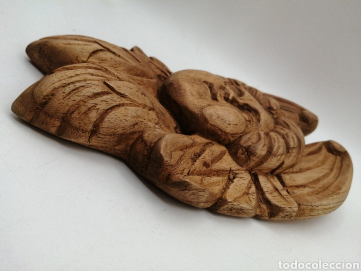 Arte: Cabeza Querub&iacute;n alado. Madera tallada - Foto 6