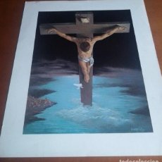 Arte: LAMINA CRISTO EN LA CRUZ VICENTE ROSSO. Lote 335548438
