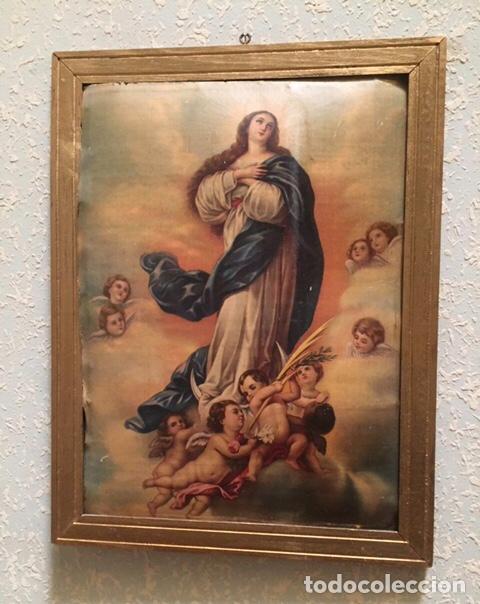 Arte: Cuadro antiguo inmaculada Concepci&oacute;n - Foto 1
