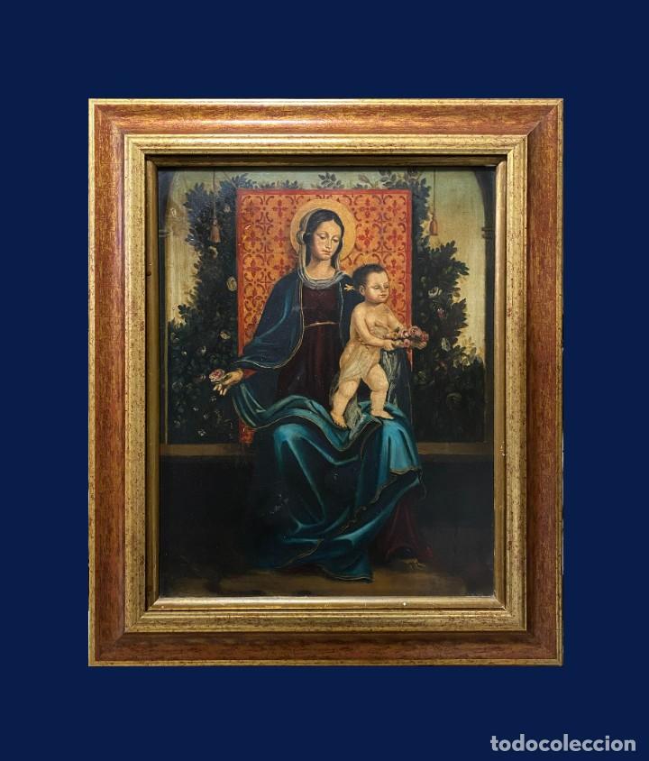 Arte: VIRGEN CON EL NI&Ntilde;O ESTILO GOTICO CATALAN - Foto 1