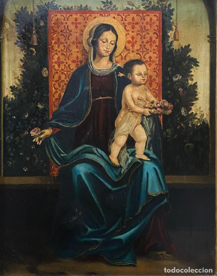 Arte: VIRGEN CON EL NI&Ntilde;O ESTILO GOTICO CATALAN - Foto 2