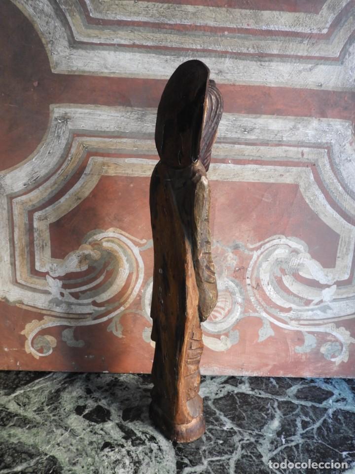 Arte: ANTIGUO SANTO DE MADERA POLICROMADA - Foto 4