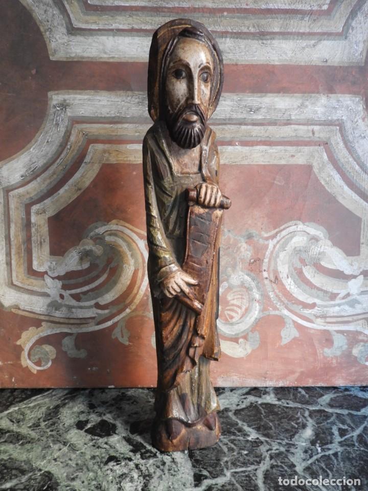 Arte: ANTIGUO SANTO DE MADERA POLICROMADA - Foto 8