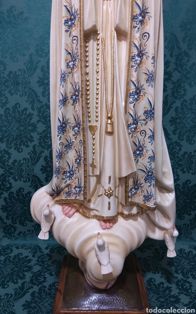 Arte: Virgen de Fatima en pasta de madera - Foto 3