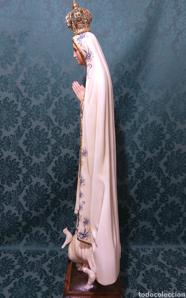 Arte: Virgen de Fatima en pasta de madera - Foto 7