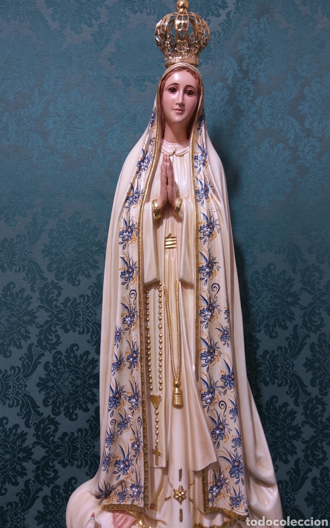 Arte: Virgen de Fatima en pasta de madera - Foto 10