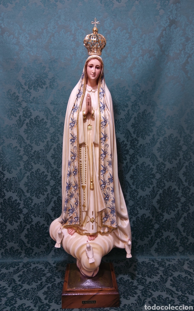Arte: Virgen de Fatima en pasta de madera - Foto 1
