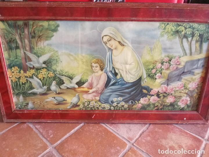 Arte: Cuadro l&aacute;mina virgen y ni&ntilde;o - Foto 1