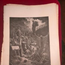 Arte: LA VISION DE EZEQUIEL - LITOGRAFIA - GRABADO RELIGIOSO ANTIGUO BIBLICO BIBLIA