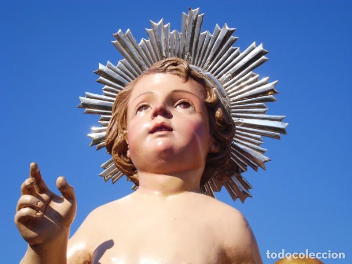 Arte: 82CM NI&Ntilde;O DE GLORIA DIVINO REDENTOR TALLA DE MADERA POLICROMADA SXIX GRANDES MEDIDAS